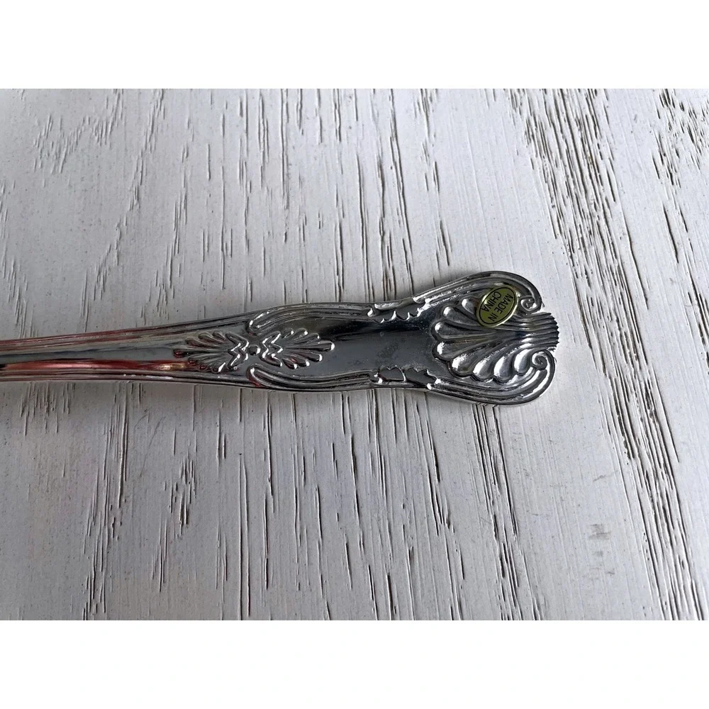 Vintage Silver Plated‎ Spaghetti Server Spoon Elegant Ornate Serving Utensil 9.5